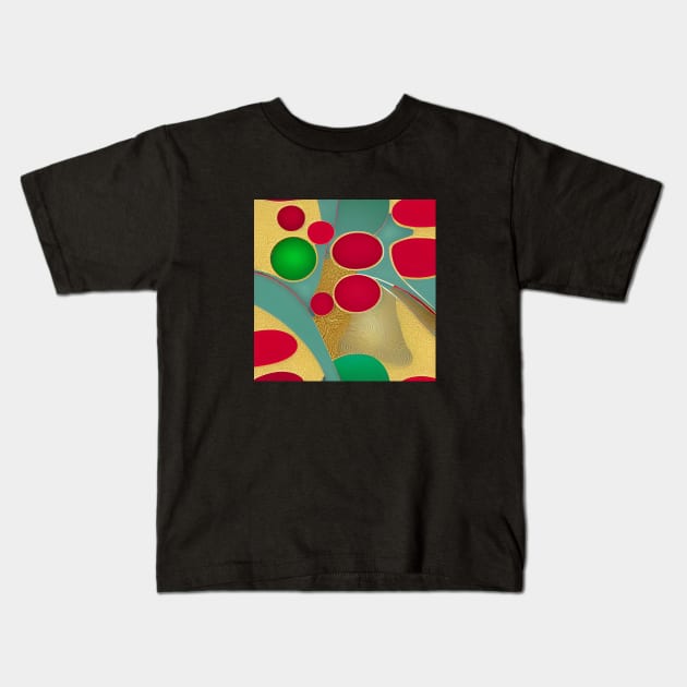 Abstract Design - Red, Gold and Green Kids T-Shirt by ArtistsQuest